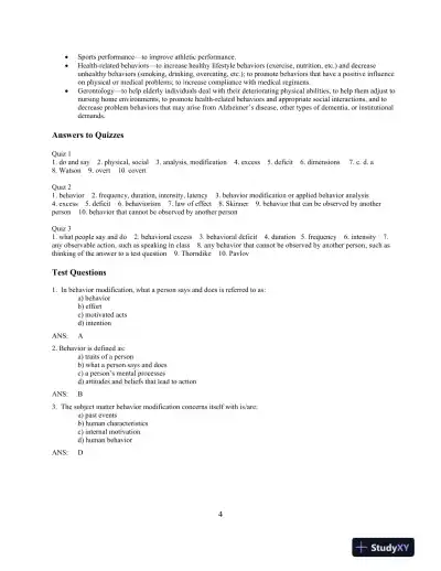 Solution Manual for Behavior Modification: Principles and Procedures, 6th Edition - Page 9 preview image