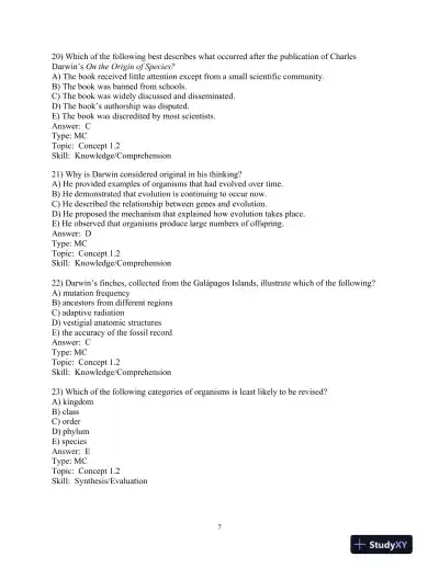 Test Bank For Campbell Biology, First Canadian Edition - Page 11 preview image
