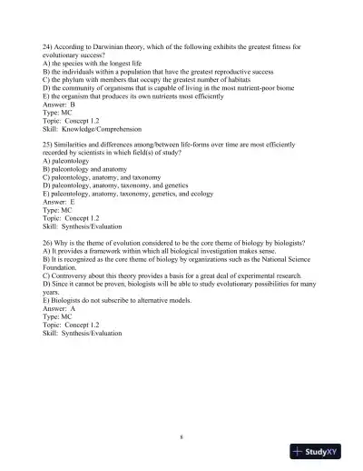 Test Bank For Campbell Biology, First Canadian Edition - Page 12 preview image