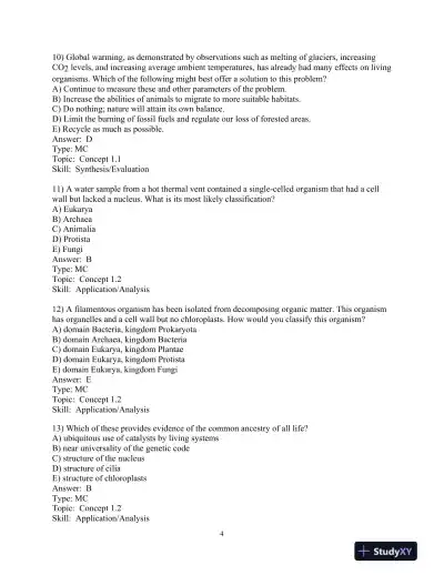 Test Bank For Campbell Biology, First Canadian Edition - Page 8 preview image