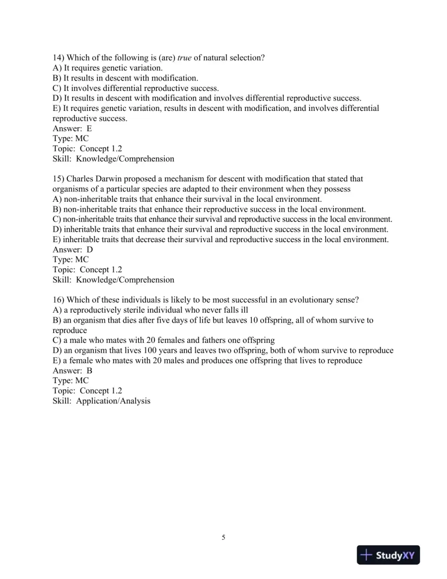 Test Bank For Campbell Biology, First Canadian Edition, page 9