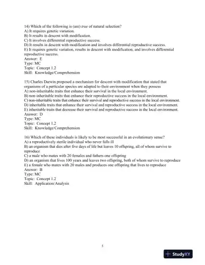 Test Bank For Campbell Biology, First Canadian Edition - Page 9 preview image