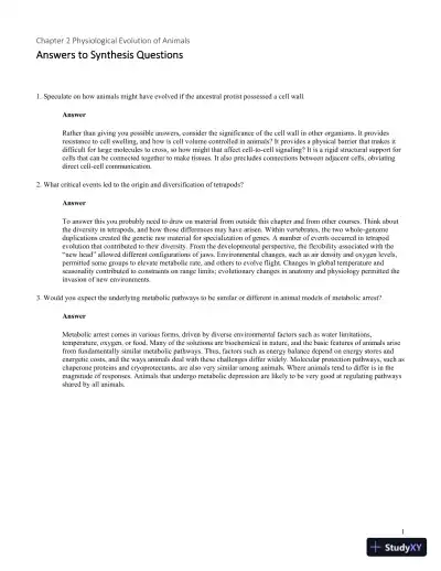 Solution Manual for Principles of Animal Physiology, 3rd Edition - Page 13 preview image