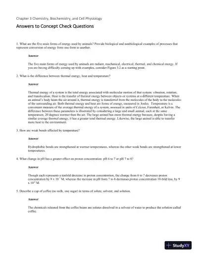 Solution Manual for Principles of Animal Physiology, 3rd Edition - Page 14 preview image