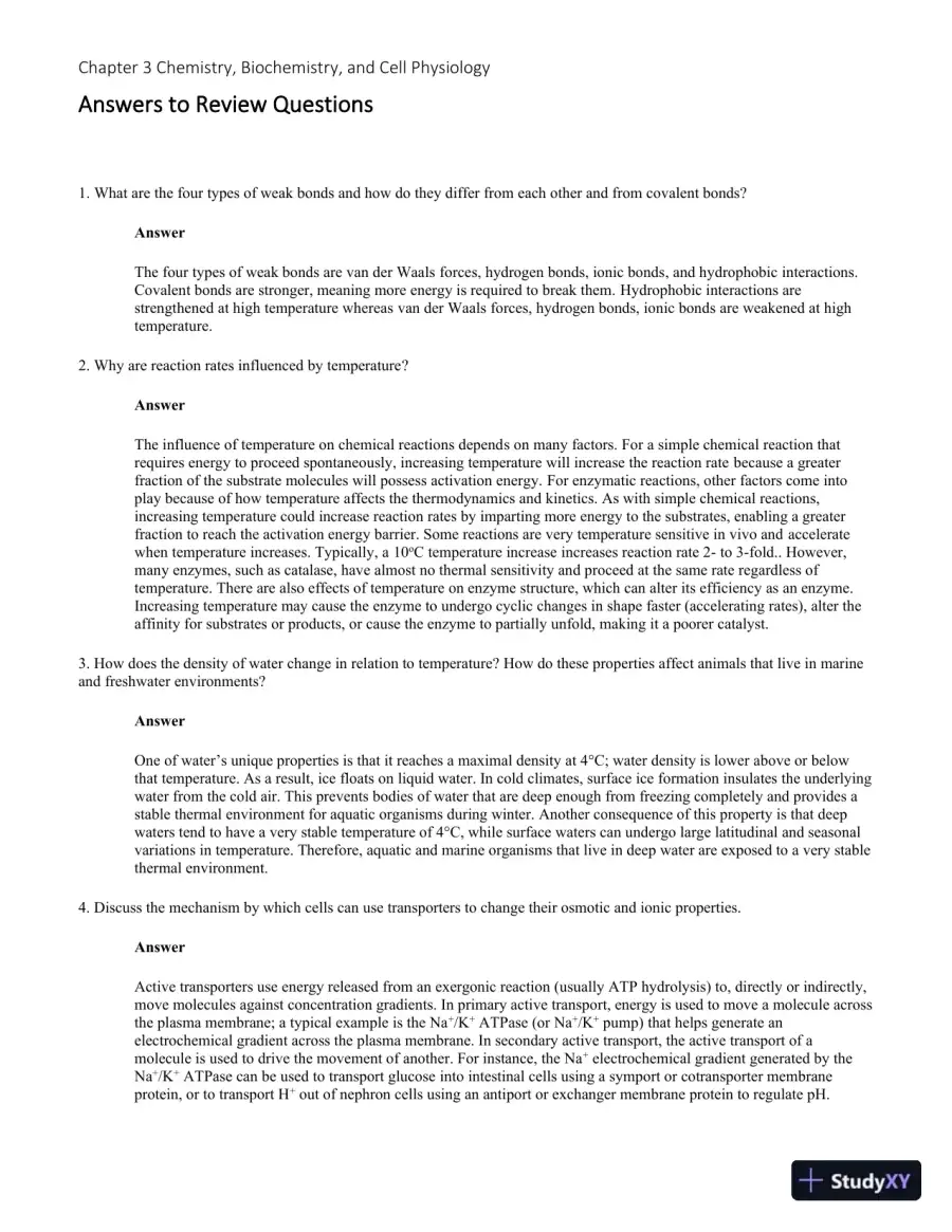 Solution Manual for Principles of Animal Physiology, 3rd Edition, page 21