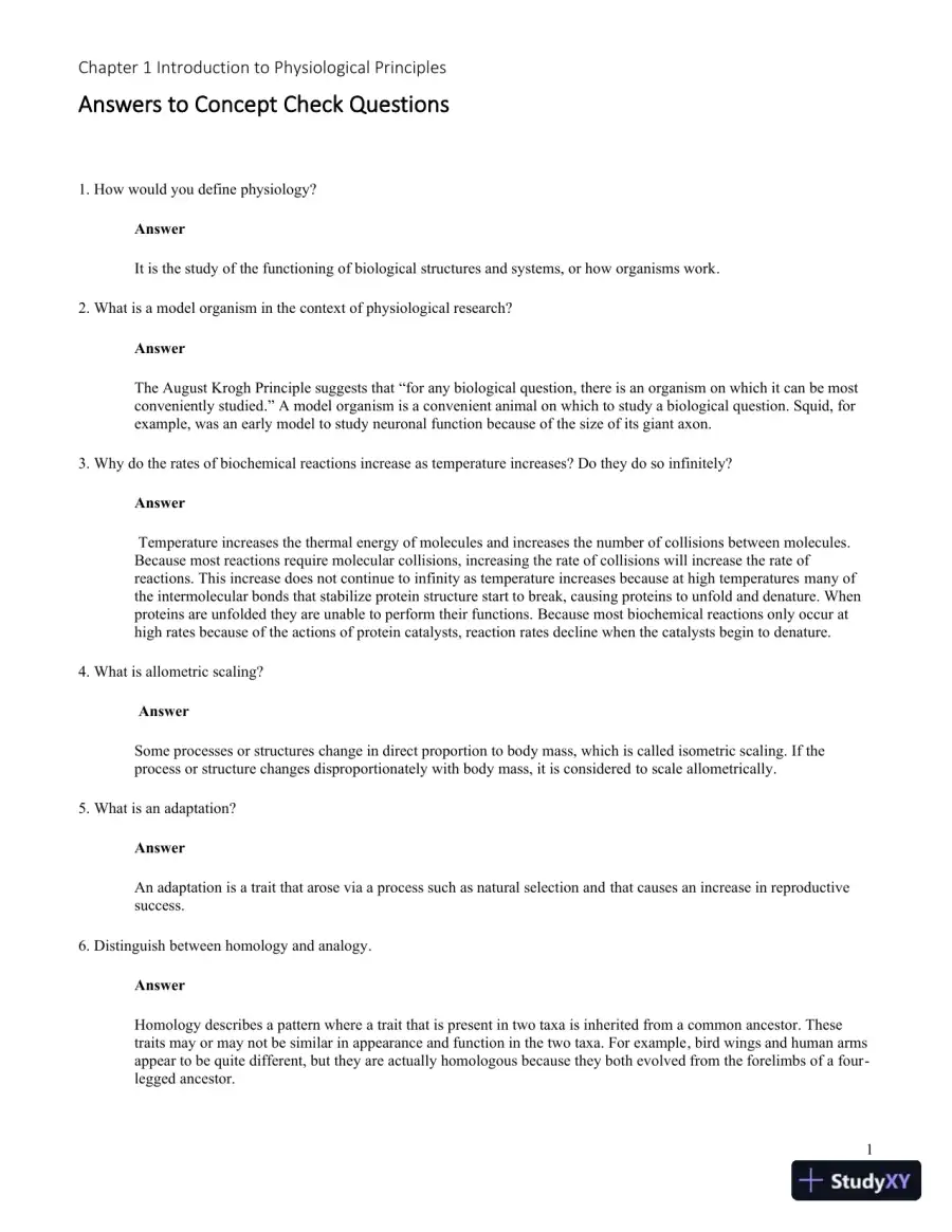 Solution Manual for Principles of Animal Physiology, 3rd Edition, page 3