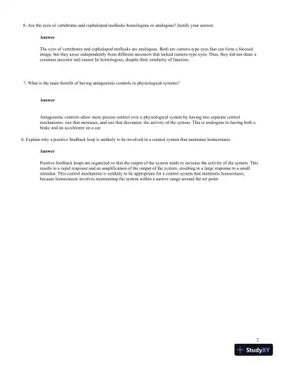 Solution Manual for Principles of Animal Physiology, 3rd Edition - Page 6 preview image