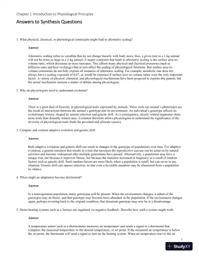 Solution Manual for Principles of Animal Physiology, 3rd Edition - Page 7 preview image
