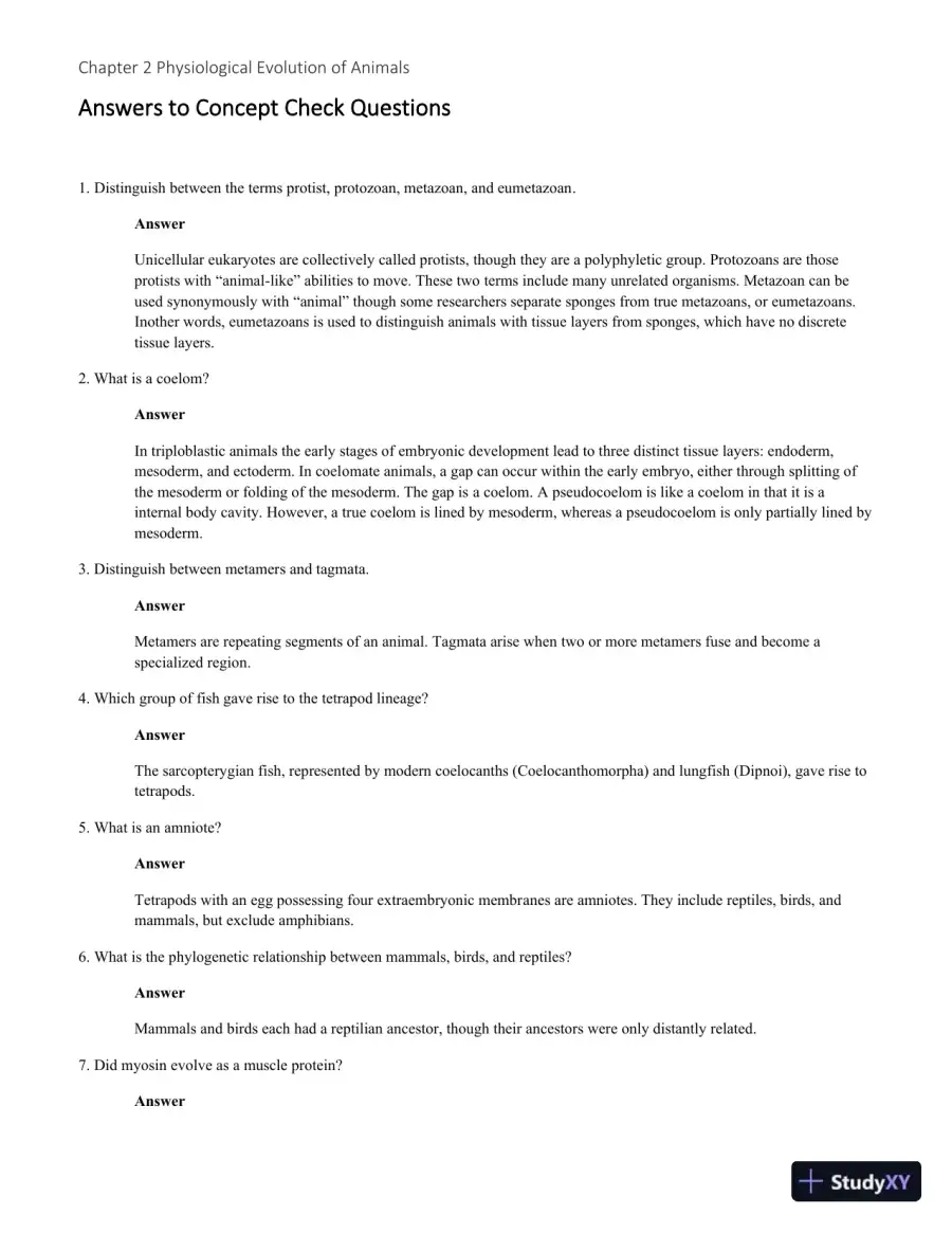 Solution Manual for Principles of Animal Physiology, 3rd Edition, page 9