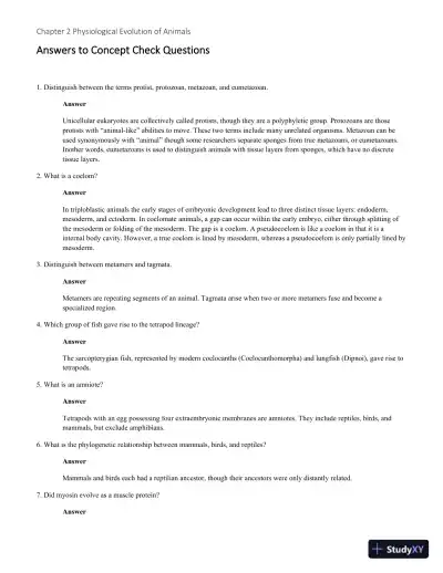 Solution Manual for Principles of Animal Physiology, 3rd Edition - Page 9 preview image