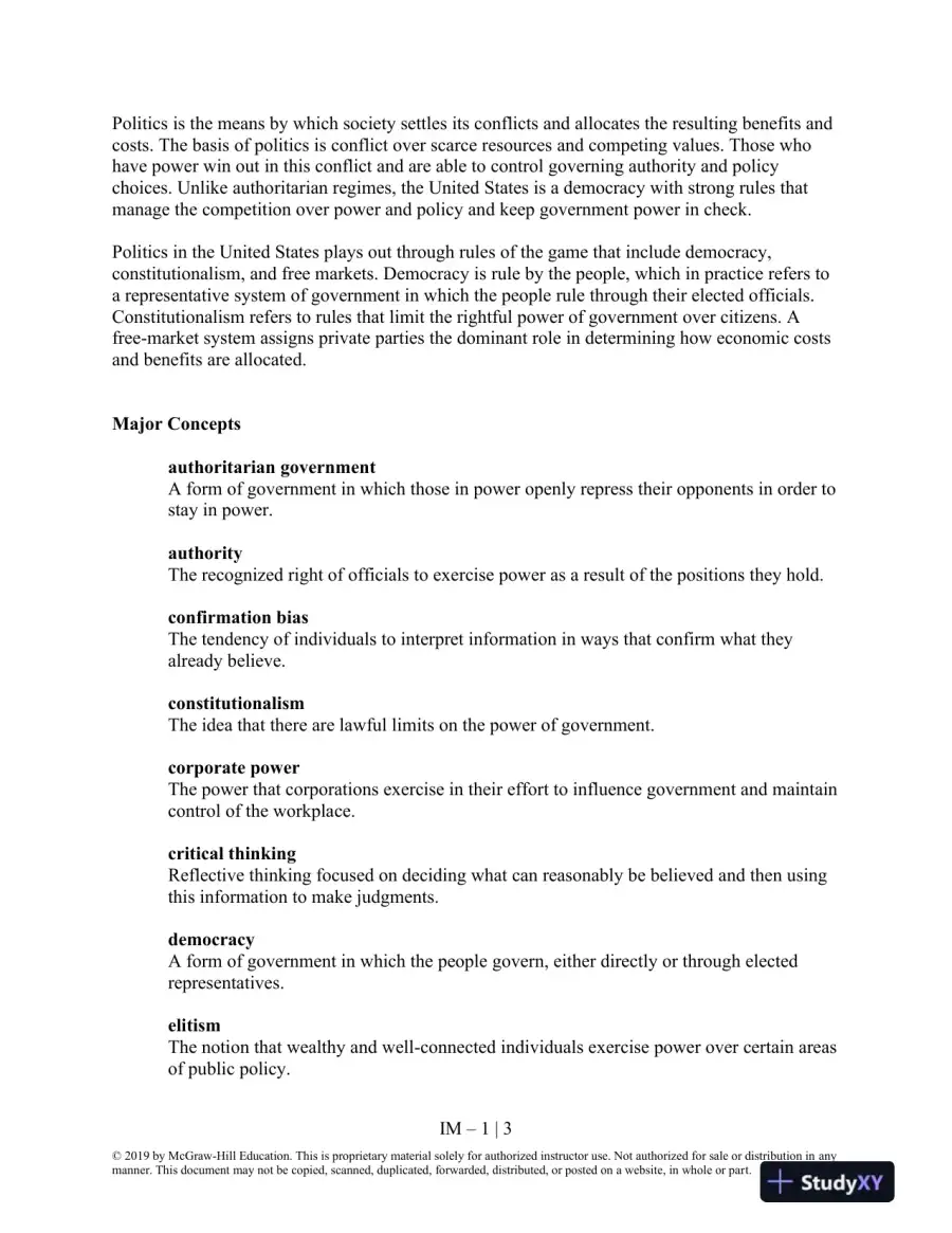 Class Notes For We The People, 13th Edition, page 4