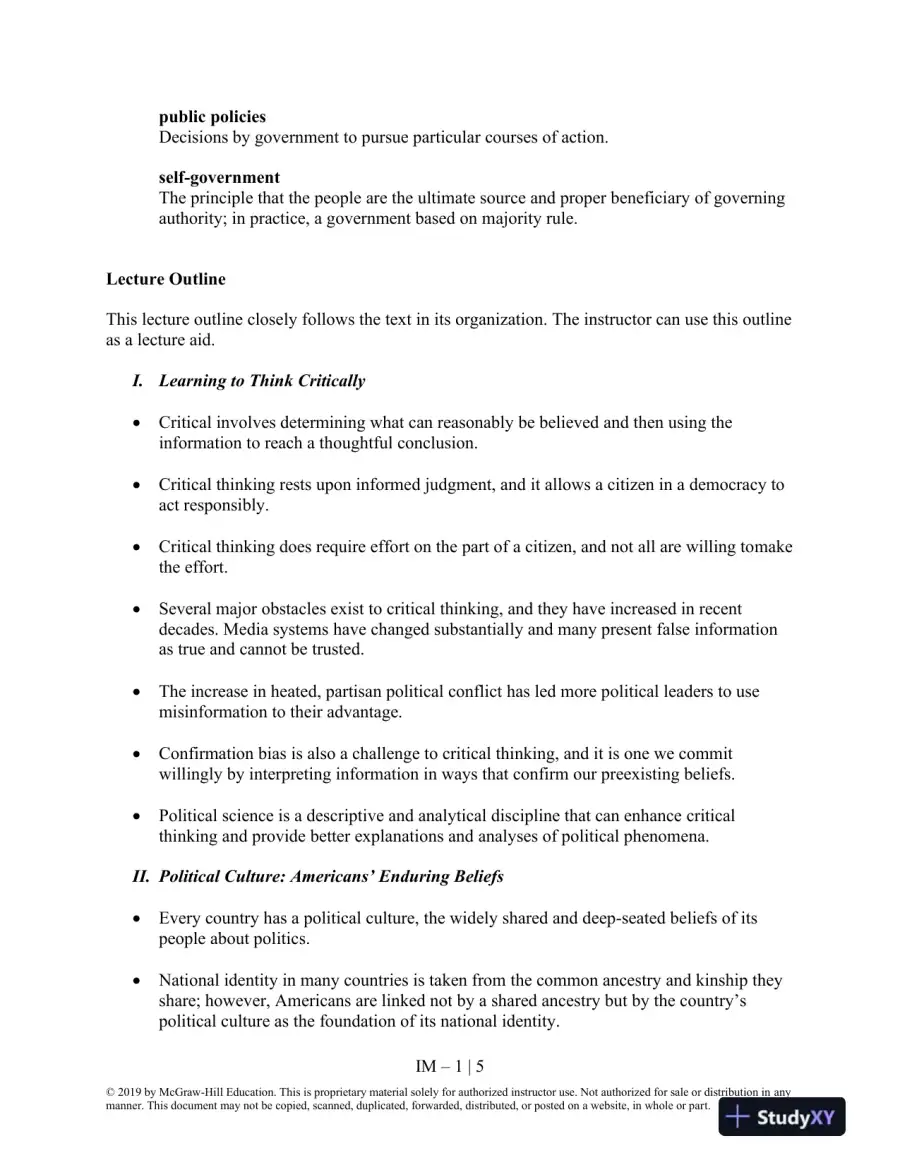 Class Notes For We The People, 13th Edition, page 6