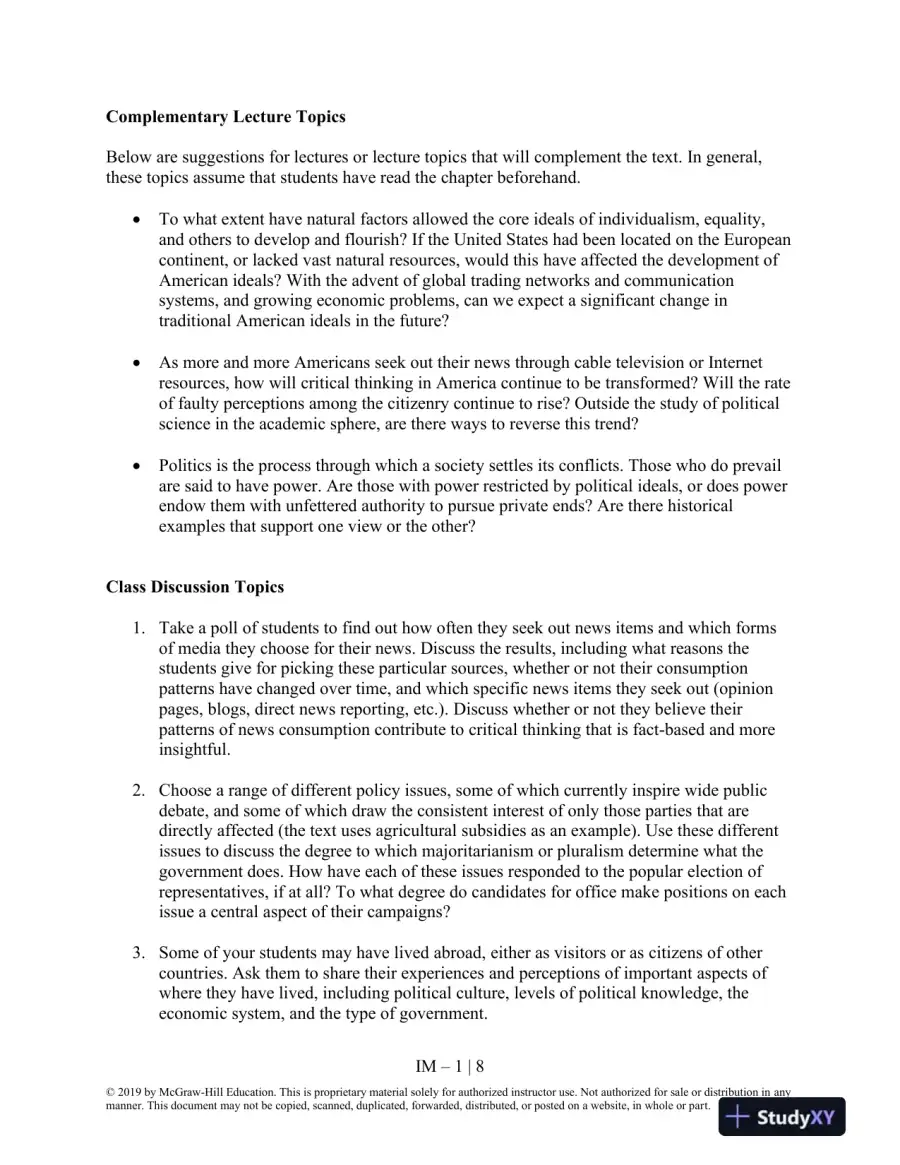 Class Notes For We The People, 13th Edition, page 9