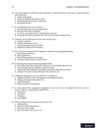 Test Bank for The Litigation Paralegal: A Systems Approach , 6th Edition - Page 11 preview image