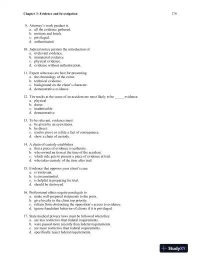Test Bank for The Litigation Paralegal: A Systems Approach , 6th Edition - Page 16 preview image