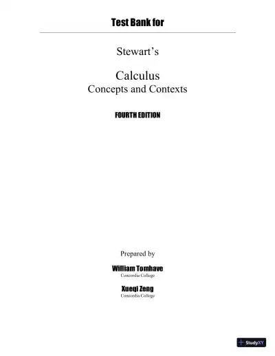 Test Bank for Calculus: Concepts and Contexts, Enhanced 4th Edition - Page 1 preview image