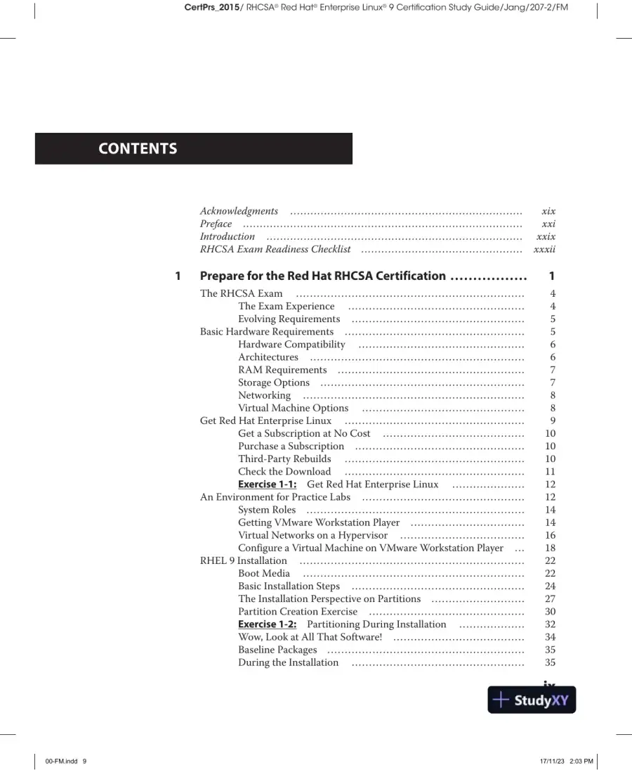RHCSA Red Hat Enterprise Linux 9 Certification Study Guide EX200 (2023), page 11
