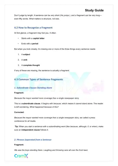 Grammar - Common Sentence Errors - Page 10 preview image
