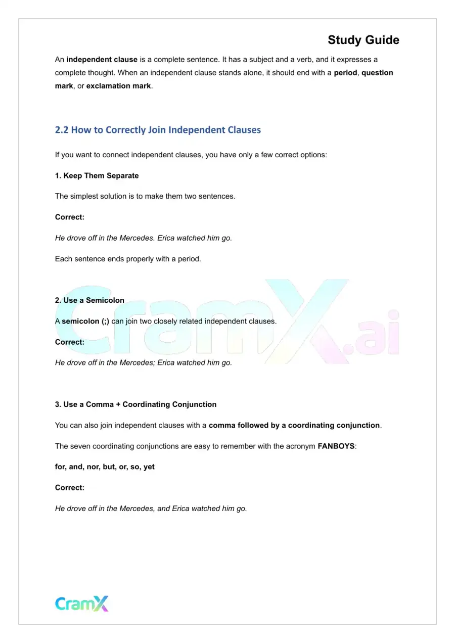 Grammar - Common Sentence Errors, page 2