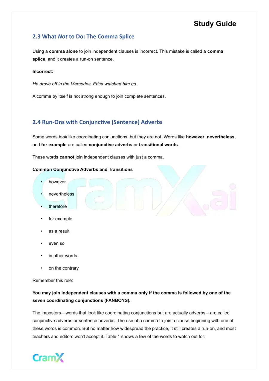 Grammar - Common Sentence Errors, page 3
