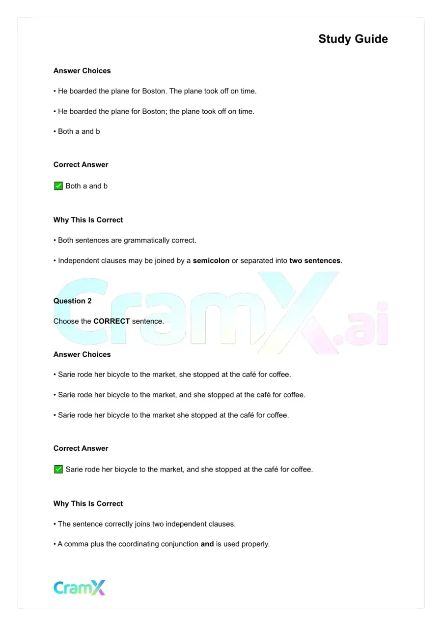 Grammar - Common Sentence Errors, page 6
