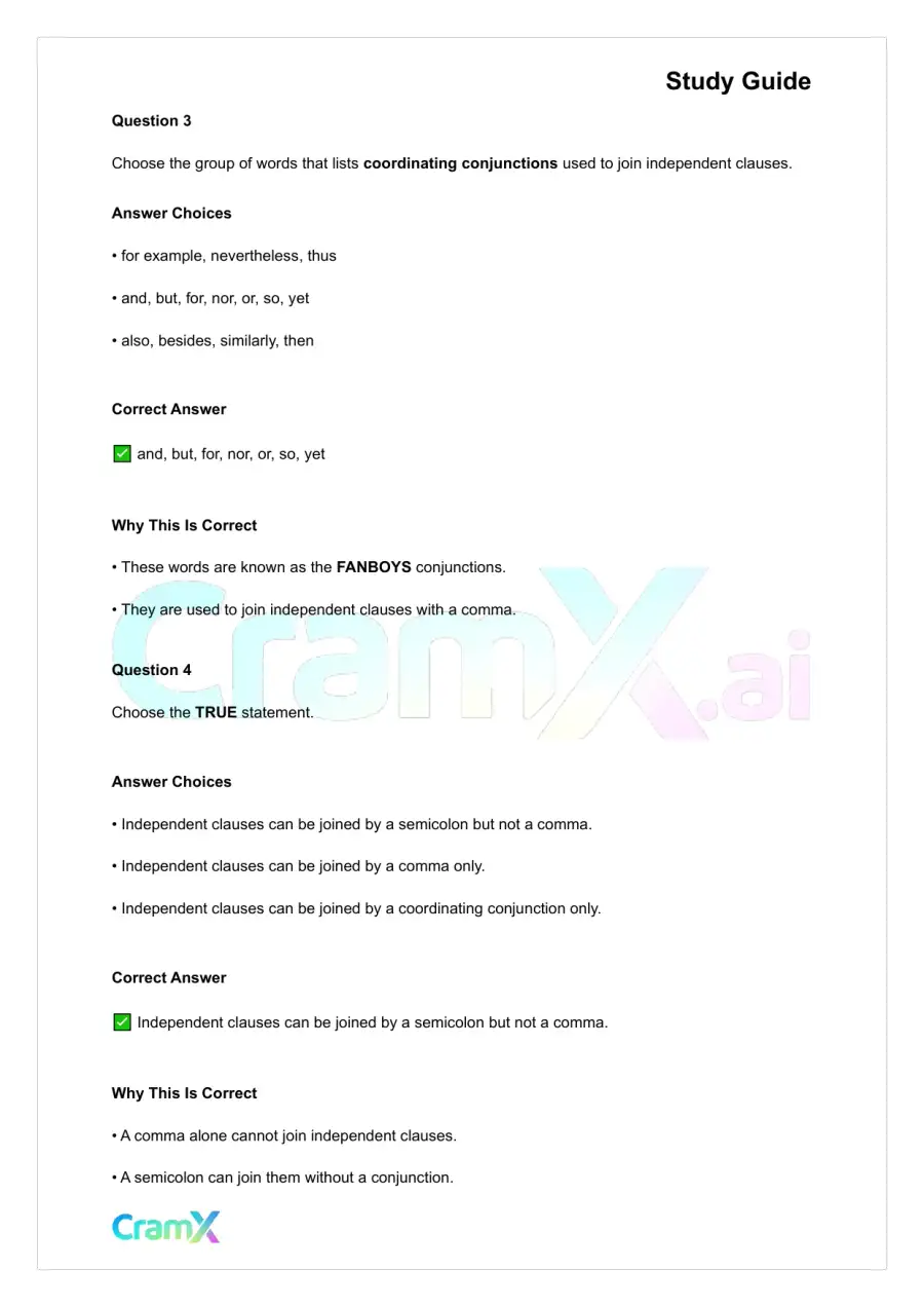 Grammar - Common Sentence Errors, page 7