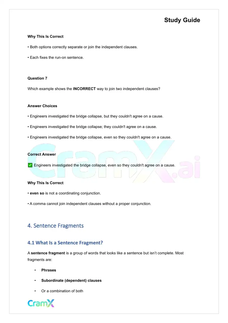 Grammar - Common Sentence Errors, page 9