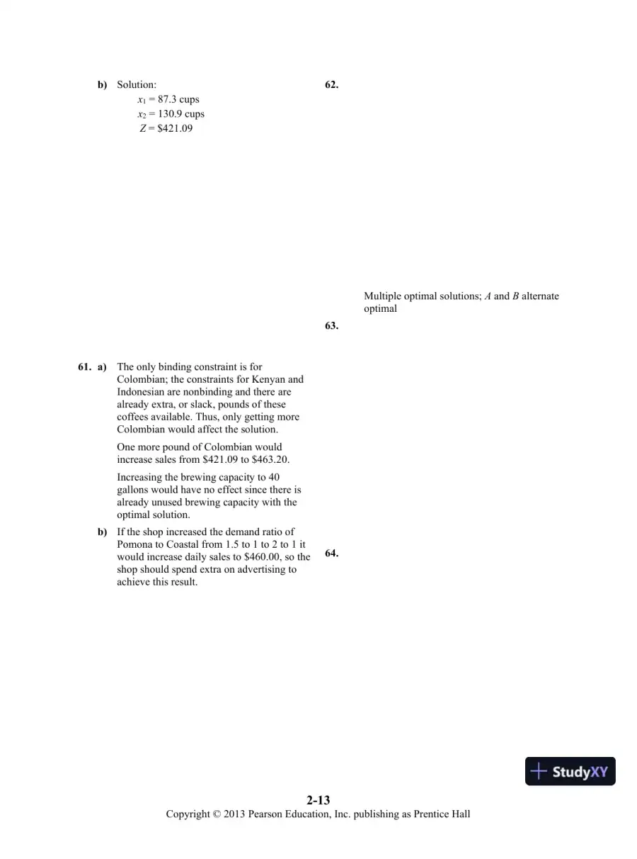 Solution Manual For Introduction To Management Science, 11th Edition, page 21