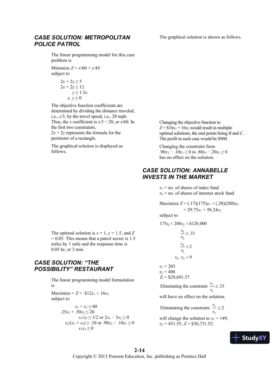 Solution Manual For Introduction To Management Science, 11th Edition, page 22