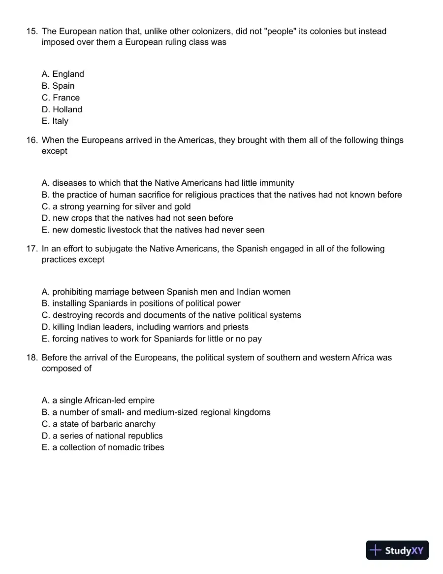 American History: A Survey 12th Edition Test Bank, page 5