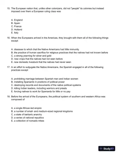 American History: A Survey 12th Edition Test Bank - Page 5 preview image