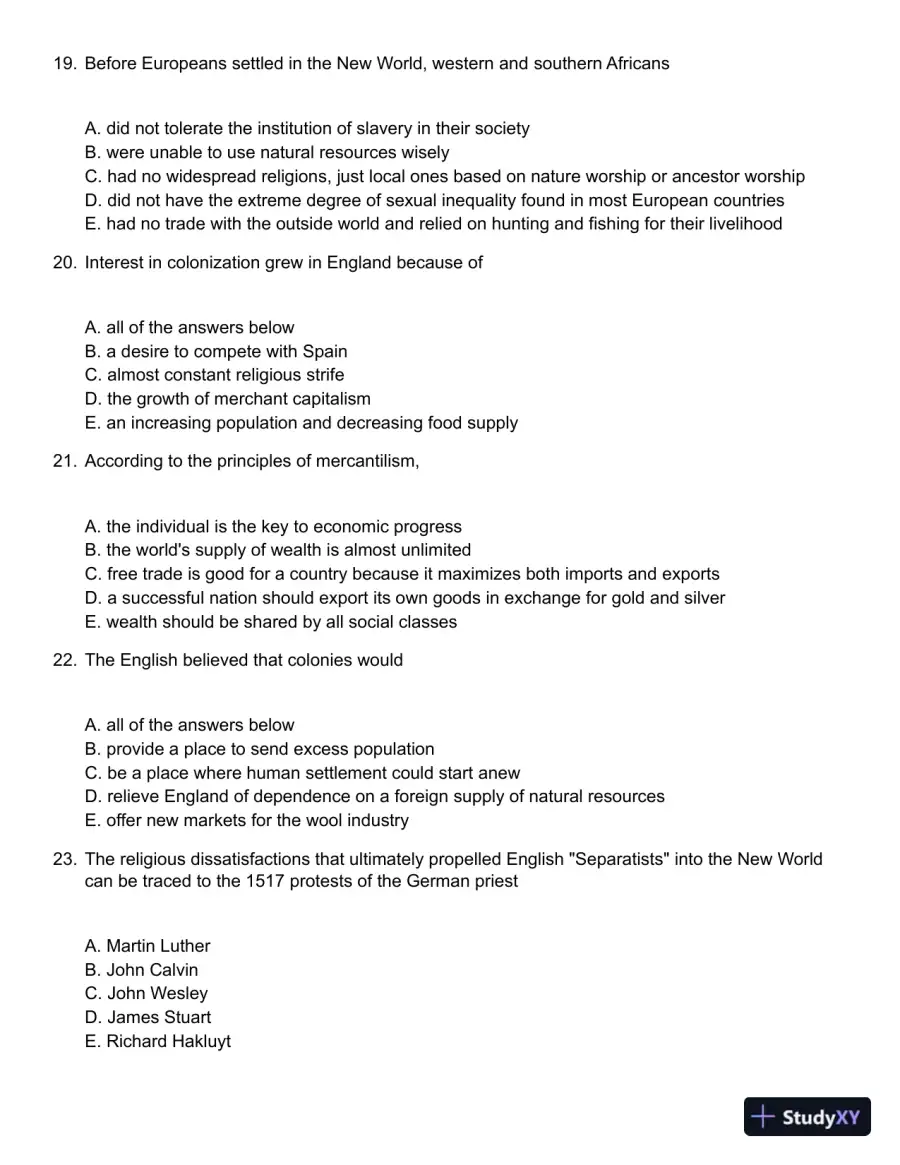 American History: A Survey 12th Edition Test Bank, page 6