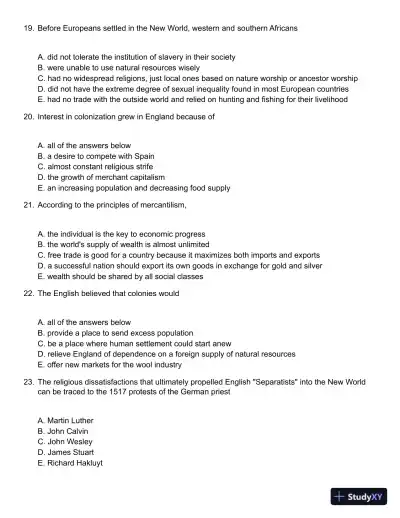 American History: A Survey 12th Edition Test Bank - Page 6 preview image