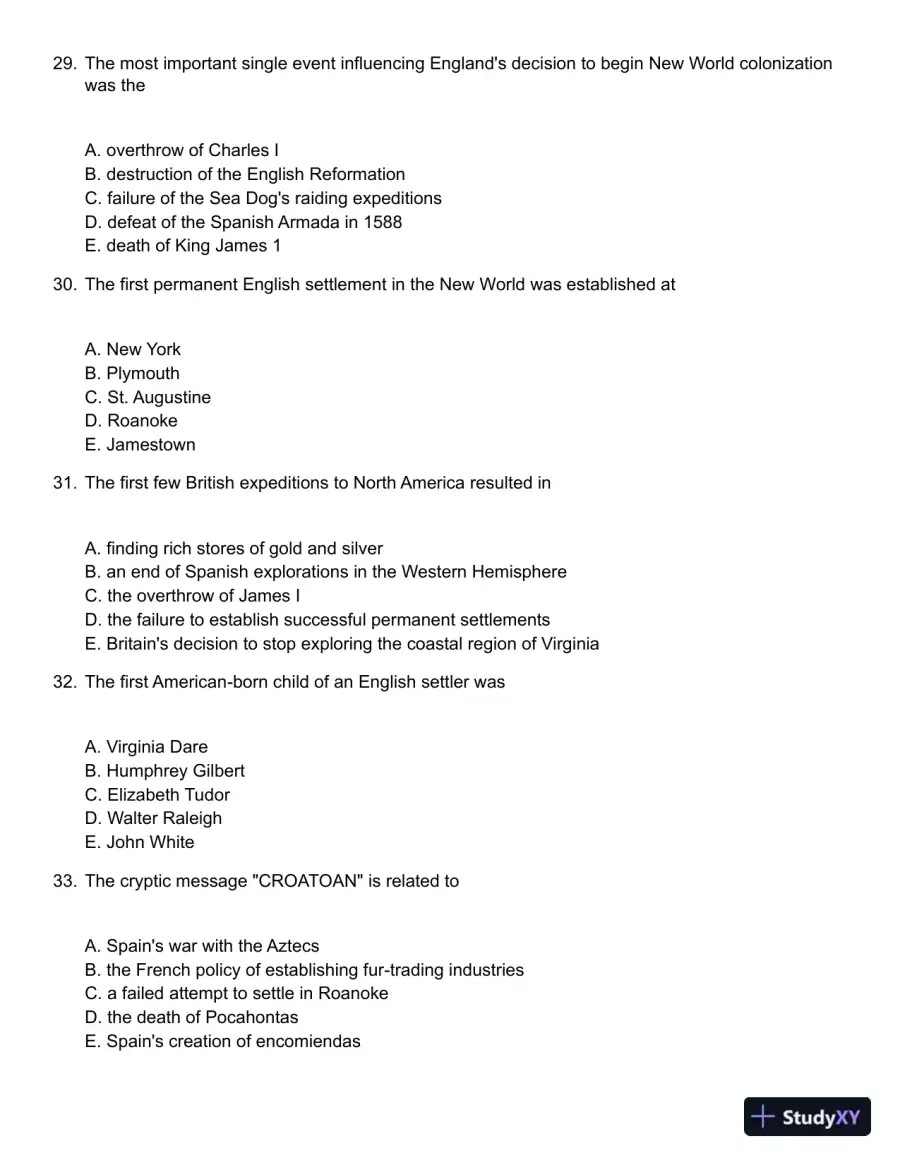 American History: A Survey 12th Edition Test Bank, page 8
