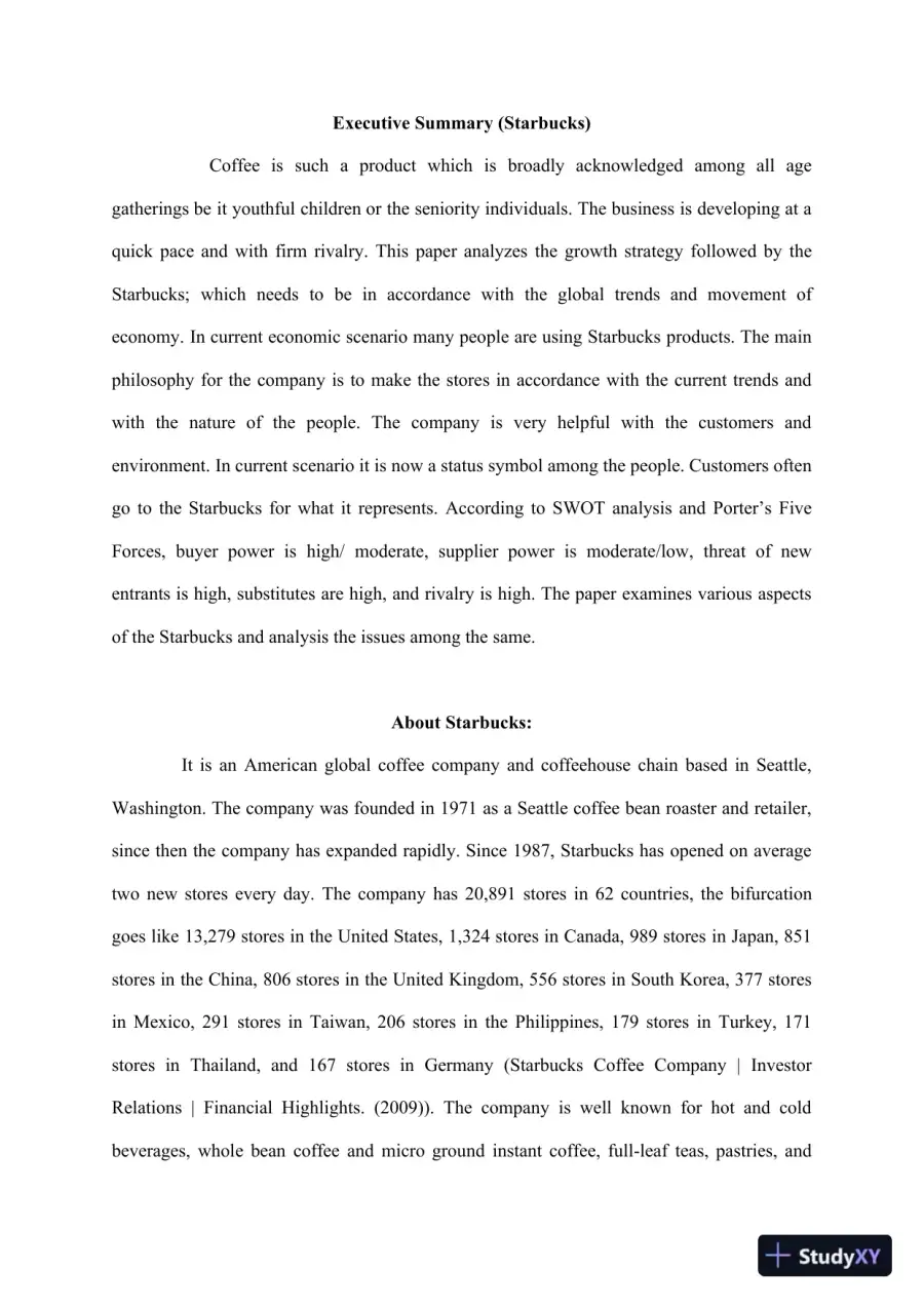 Starbuck Strategy Audit Report, page 3