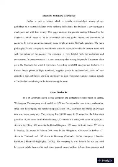 Starbuck Strategy Audit Report - Page 3 preview image