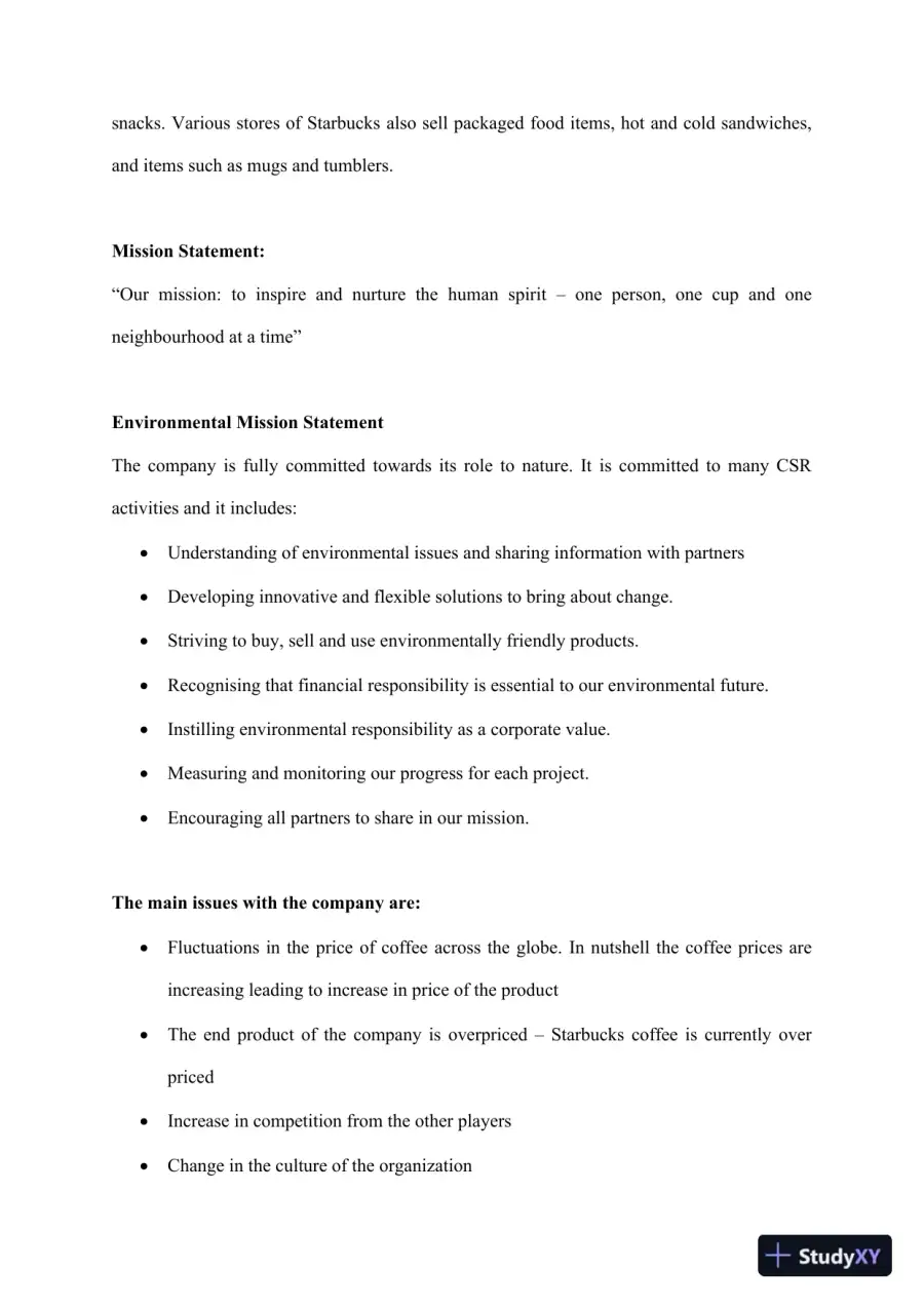Starbuck Strategy Audit Report, page 4
