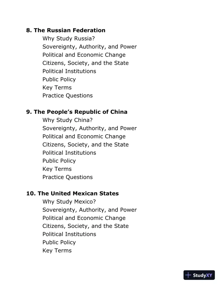 AP Comparative Government and Politics: With 3 Practice Tests, 3rd Edition (2020), page 10
