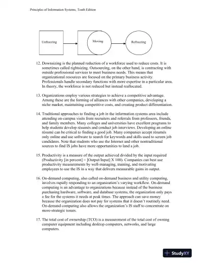 Principles Of Information Systems, 10th Edition Solution Manual - Page 14 preview image
