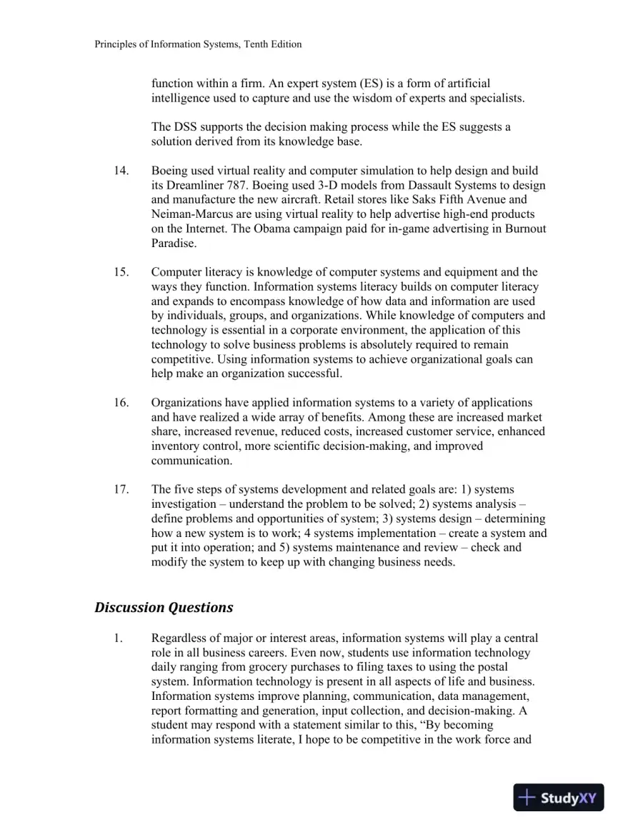 Principles Of Information Systems, 10th Edition Solution Manual, page 5