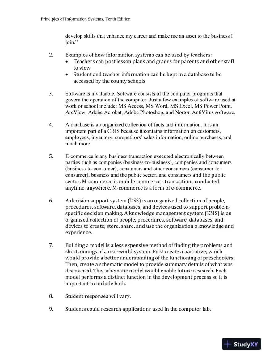 Principles Of Information Systems, 10th Edition Solution Manual, page 6
