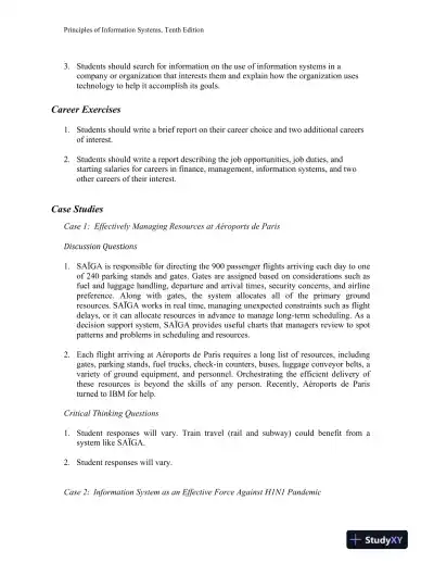Principles Of Information Systems, 10th Edition Solution Manual - Page 8 preview image