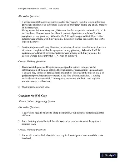 Principles Of Information Systems, 10th Edition Solution Manual - Page 9 preview image