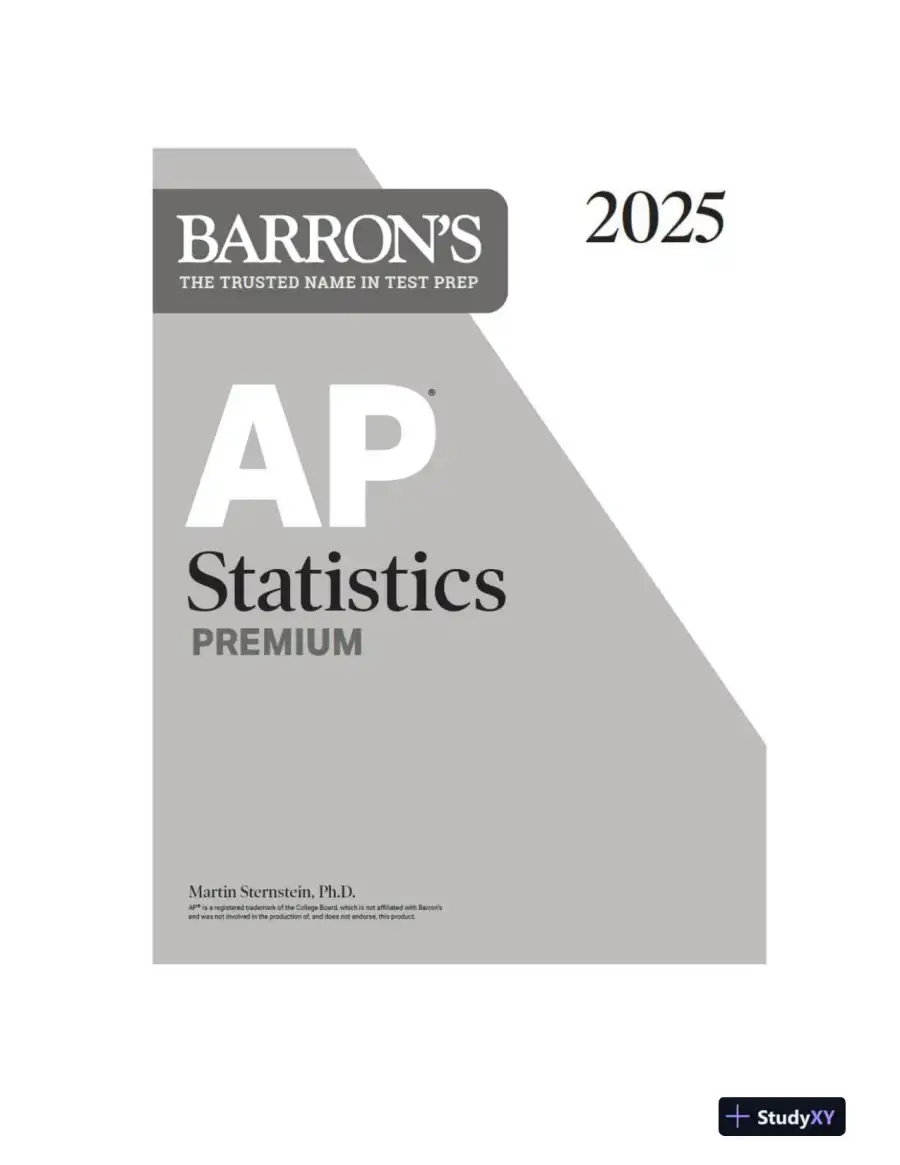 AP Statistics Premium, 2025: Prep Book with 9 Practice Tests + Comprehensive Review (2025), page 3
