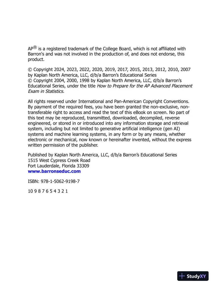AP Statistics Premium, 2025: Prep Book with 9 Practice Tests + Comprehensive Review (2025), page 8