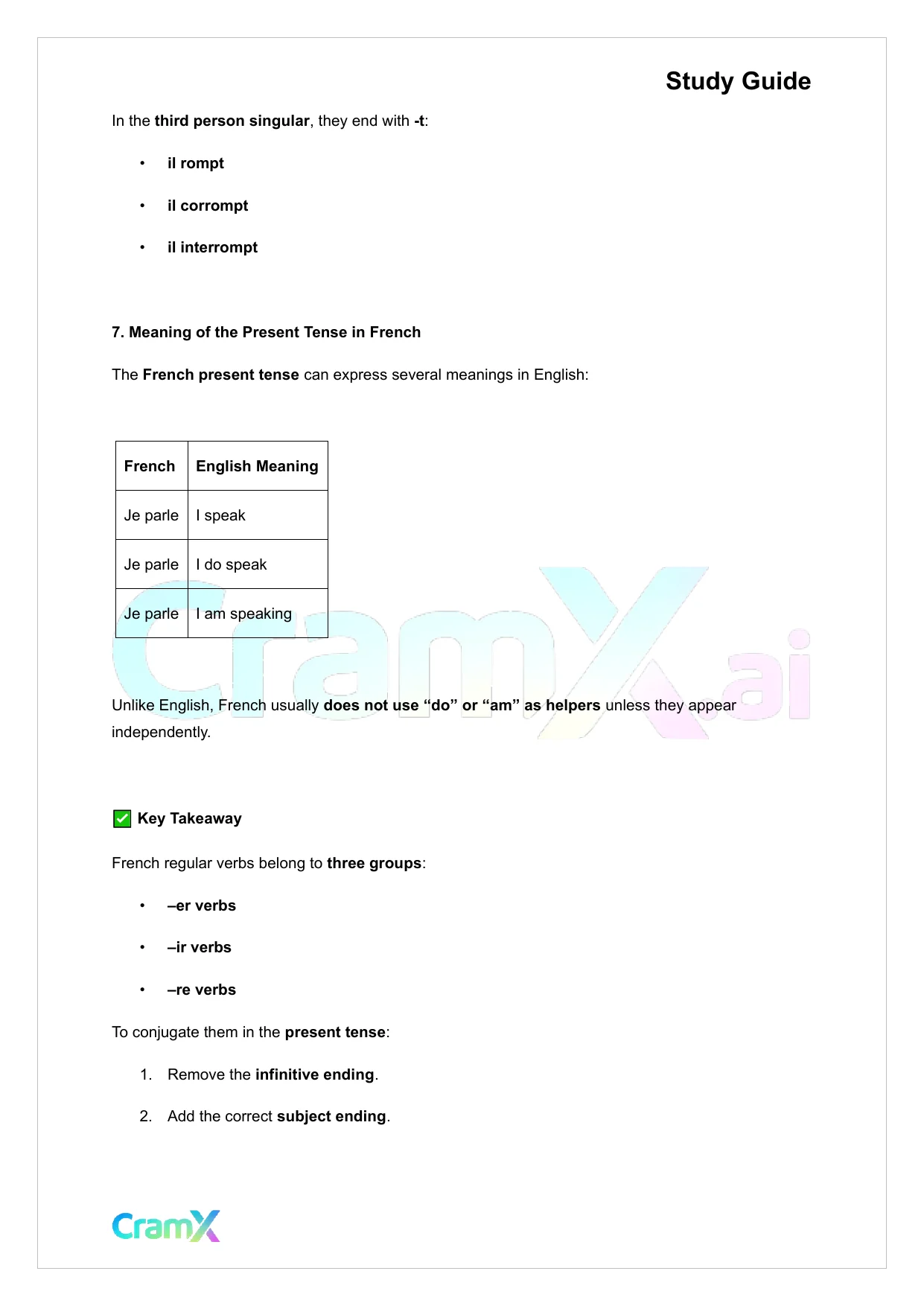 French I - Present Tense of Verbs - Page 5 preview image