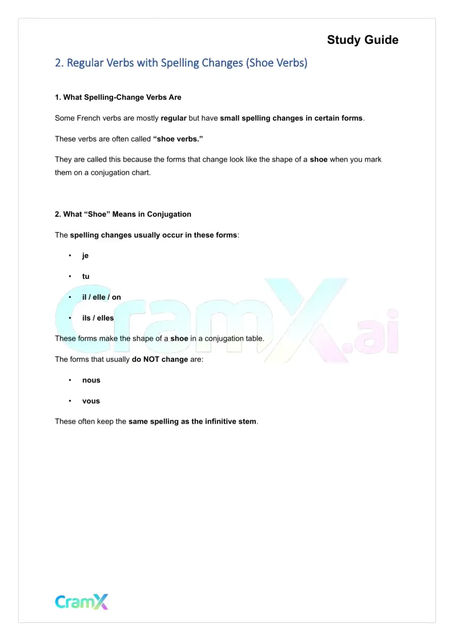 French I - Present Tense of Verbs, page 6