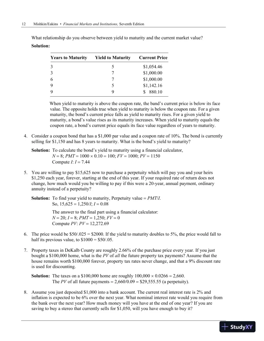 Financial Markets and Institutions, 7th Edition Solution Manual, page 14