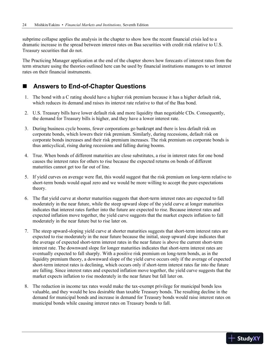 Financial Markets and Institutions, 7th Edition Solution Manual, page 28