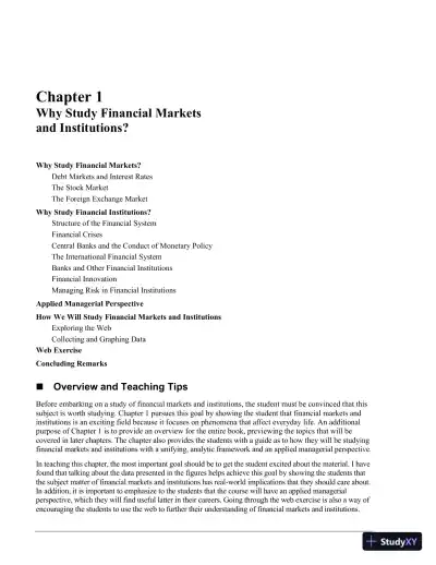 Financial Markets and Institutions, 7th Edition Solution Manual - Page 3 preview image
